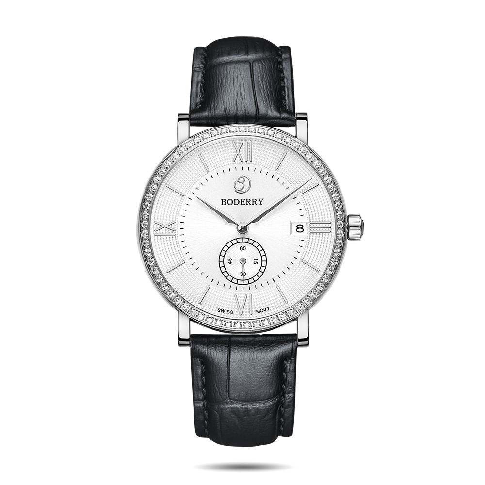ELEGANT II Swiss Quartz Watch — Silver & White Dial