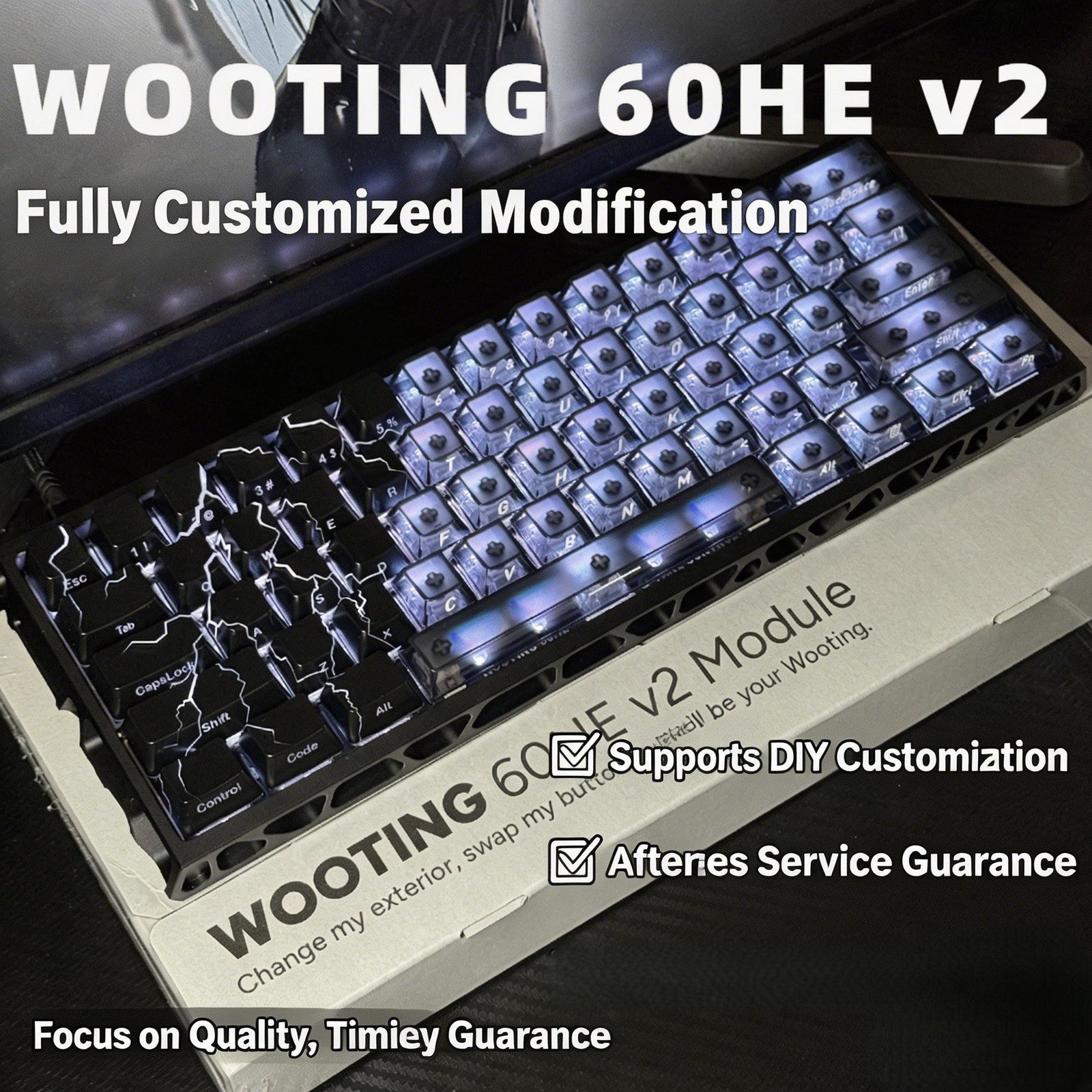 Wooting 60HE V2 Full Mod Custom Keyboard