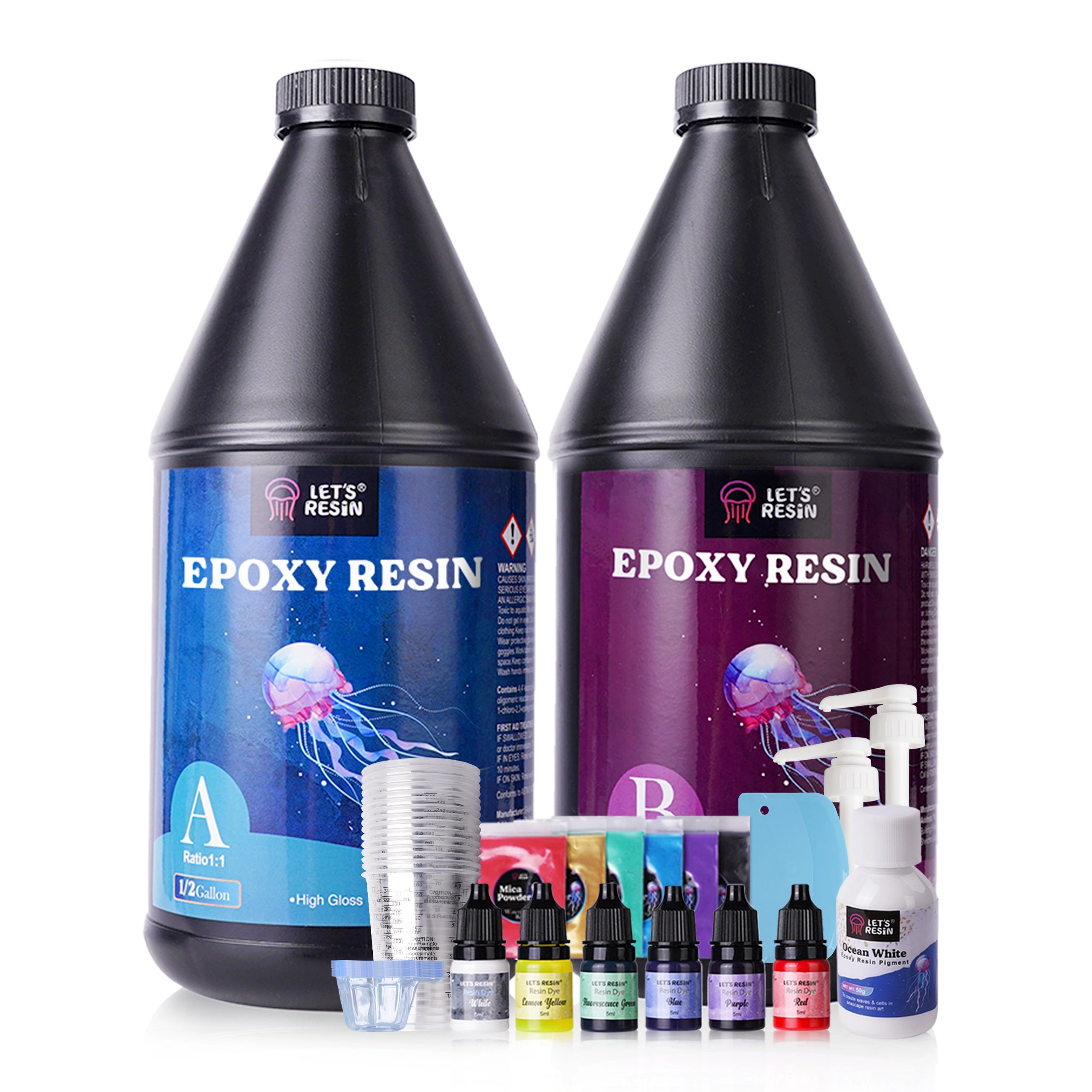 Epoxy Resin Crafting Kit with Dyes & Accessories – 1 Gallon