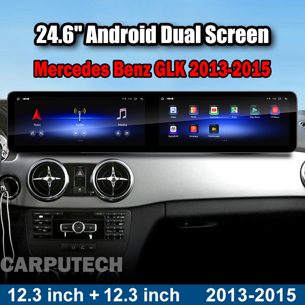 24.6'' For Mercedes Benz GLK 2013-2015 Android Dual Screen Infotainment Navigation System Car Multimedia Head Unit Car Radio GPS