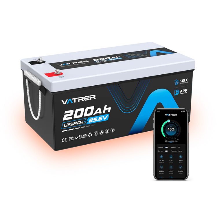 Vatrer 24V 200Ah LiFePO4 Bluetooth JP