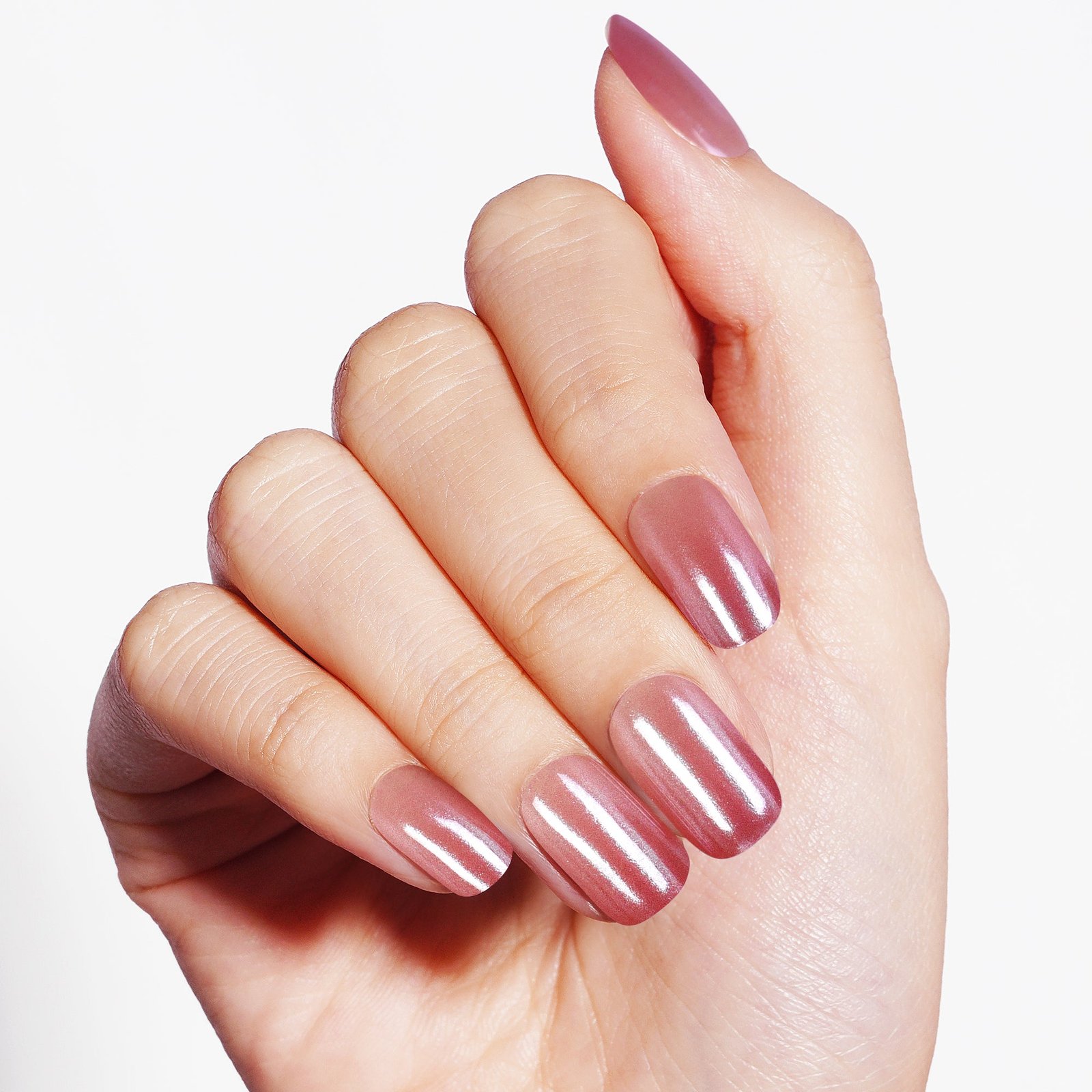 Warm Cinnamon Brown Gel Nail Strips with Subtle Shimmer | Cinnamon Glow-2846