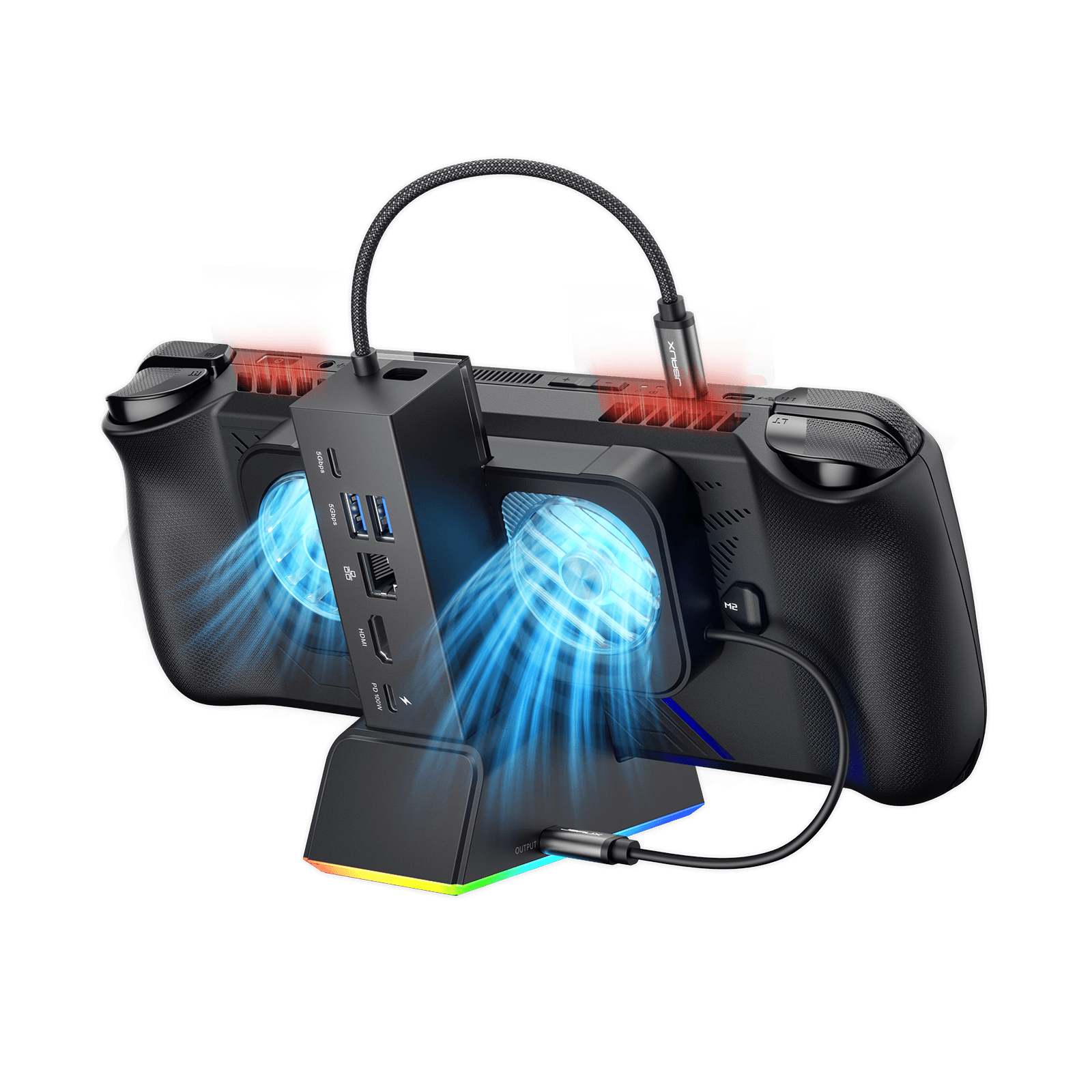 JSAUX 7-in-1 RGB Cooling Docking Station
