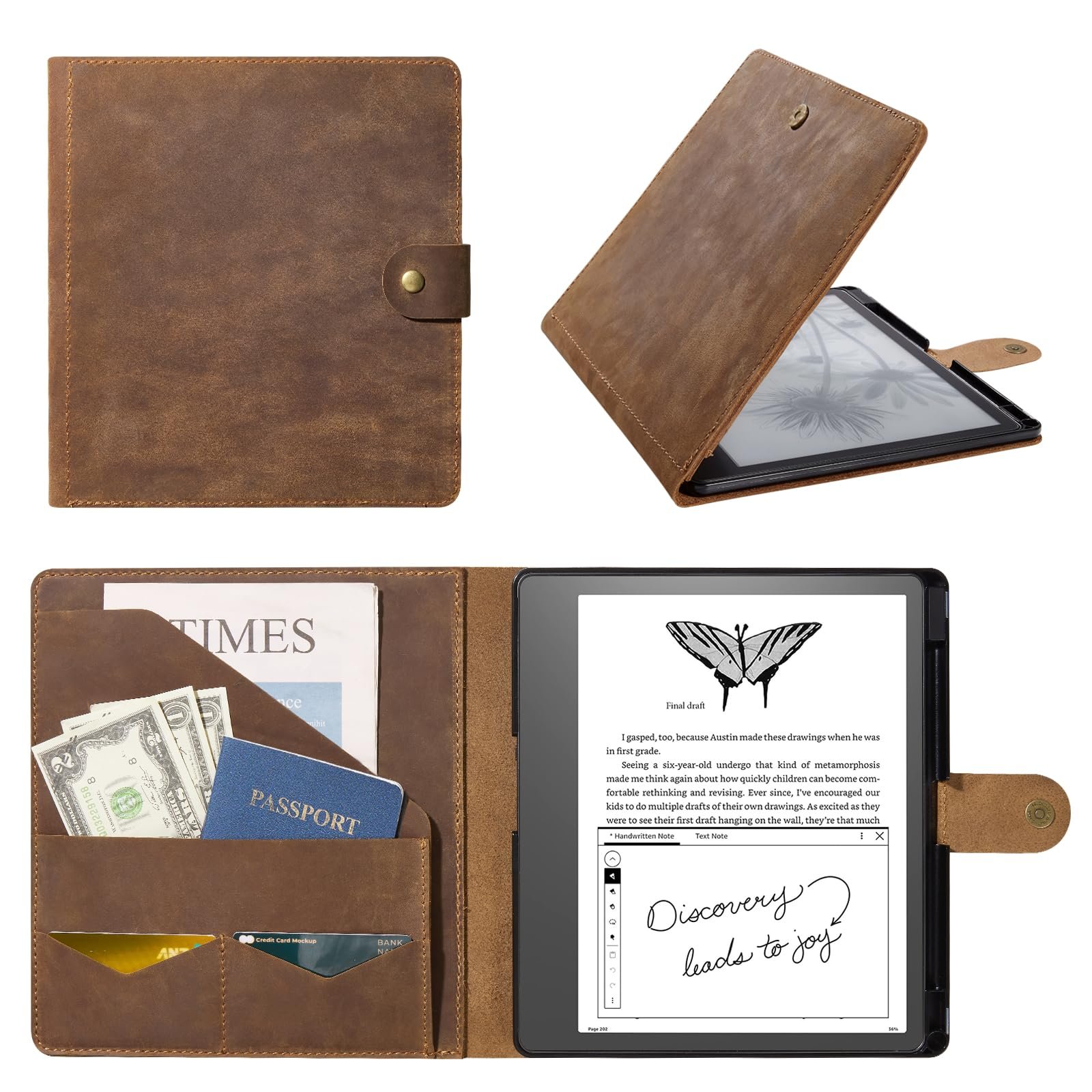 Kindle Scribe 10.2 Genuine Leather Folio Cover with Pen Holder