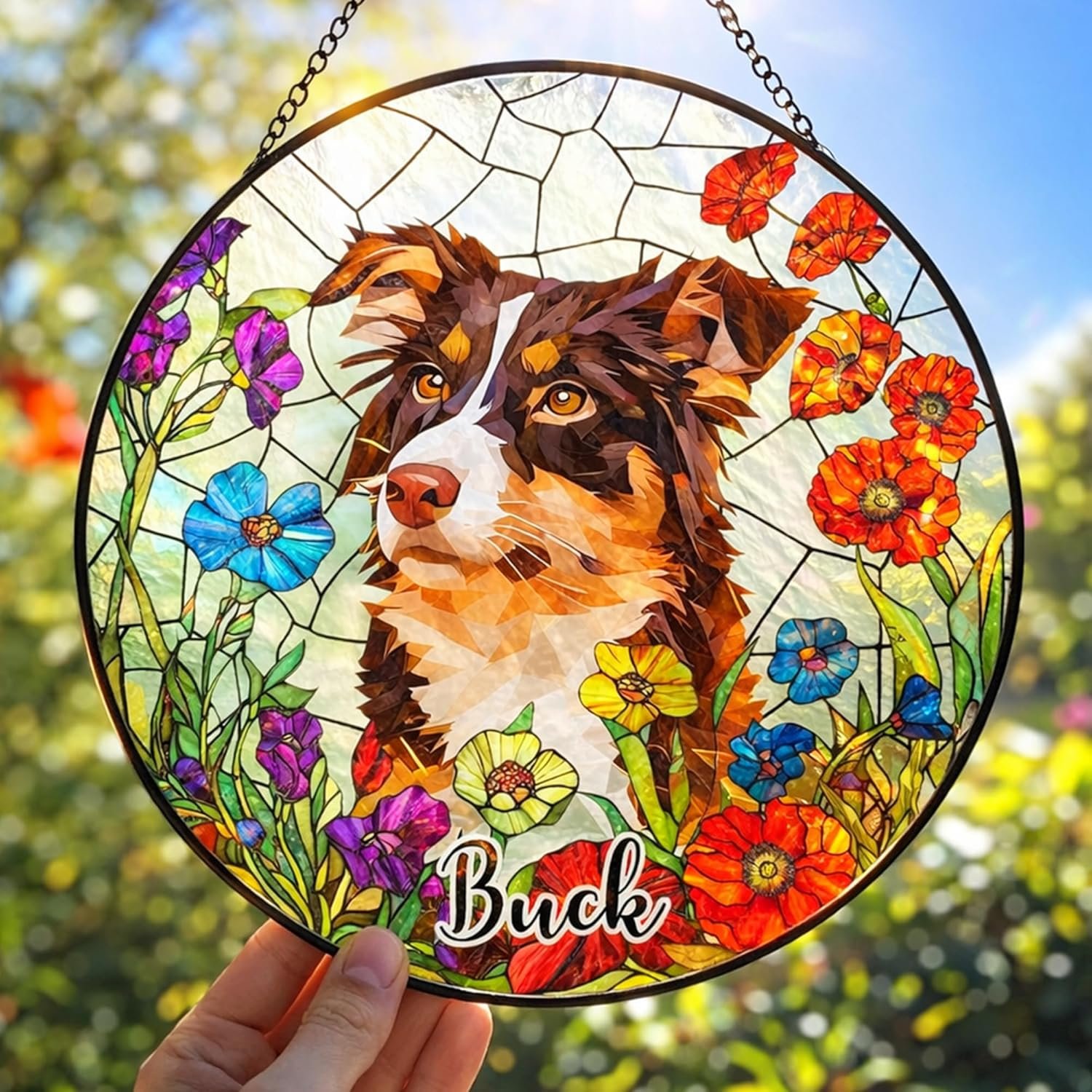 Personalized Stained Glass Pet Photo Suncatcher