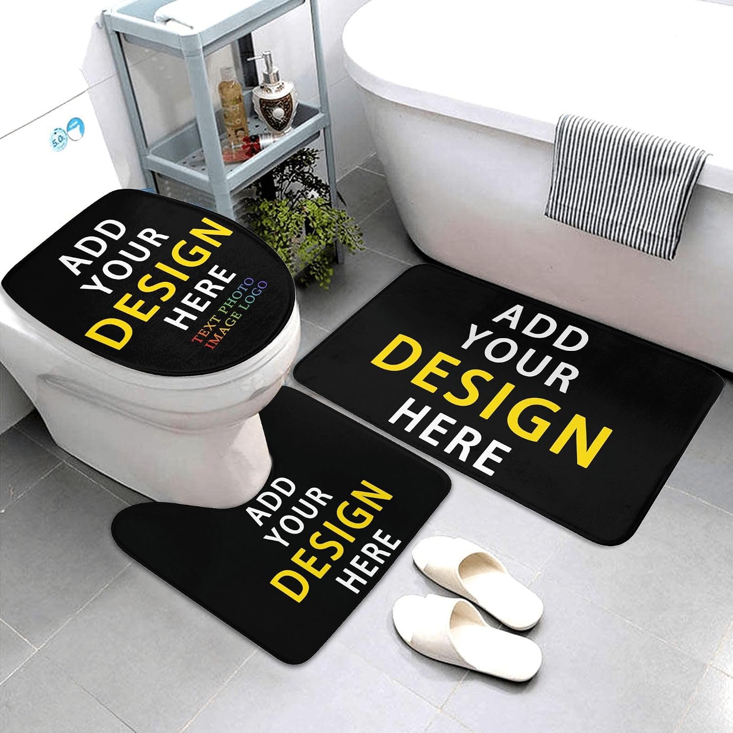 Customize Bathroom Mat Set Add Your Design