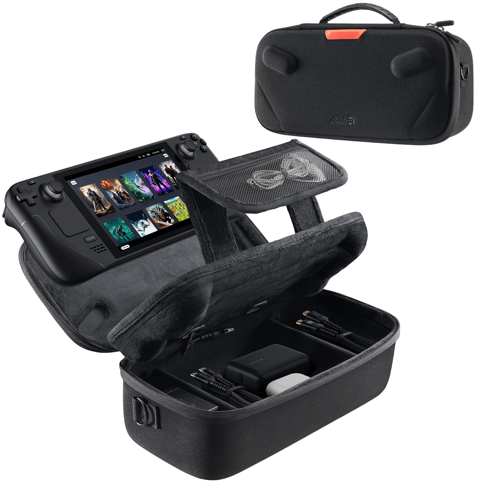 JSAUX Double-Decker Travel Supply Case for Steam Deck LCD & OLED