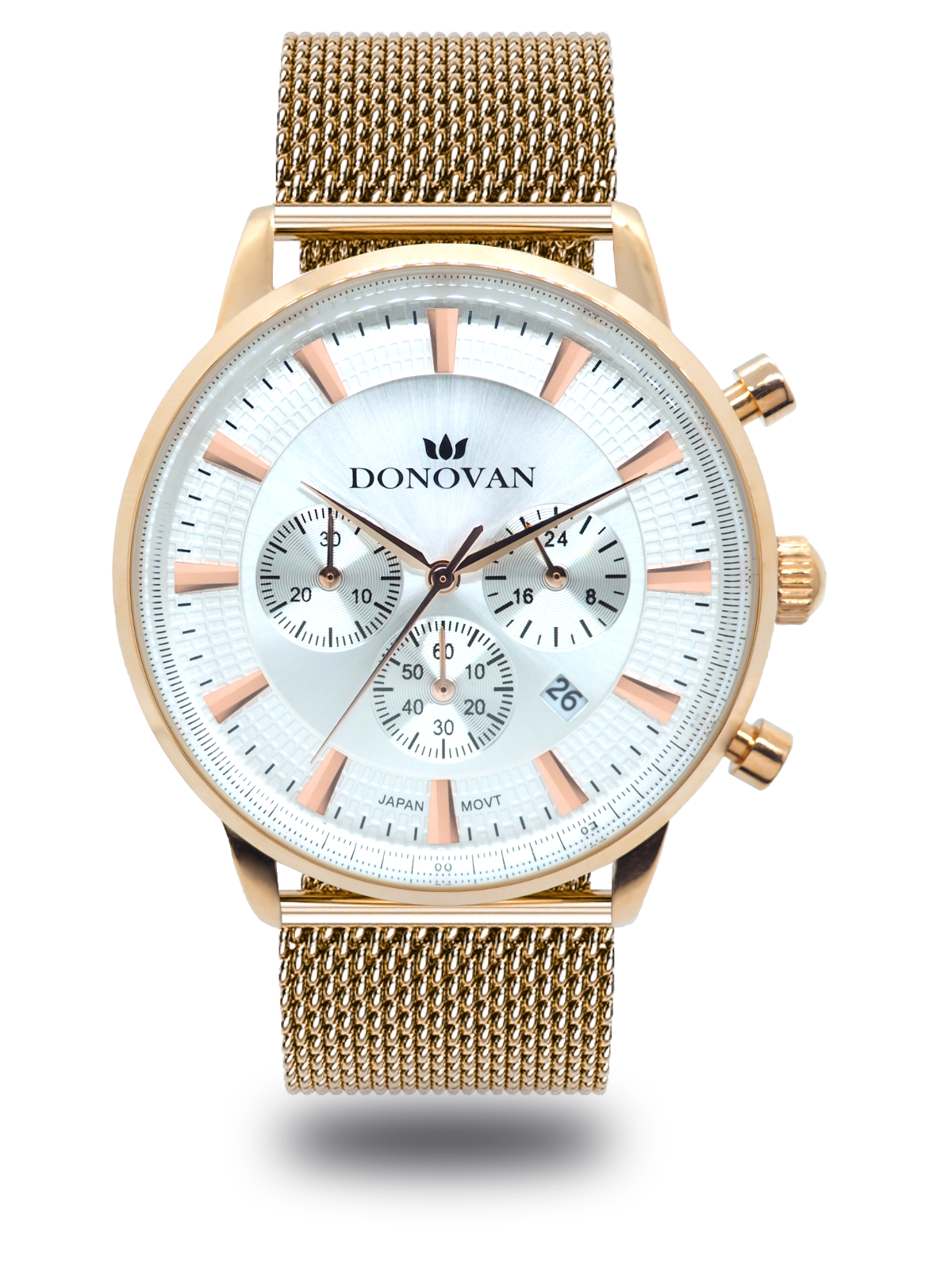 Donovan The Chrono X - White/Rose Gold Steel