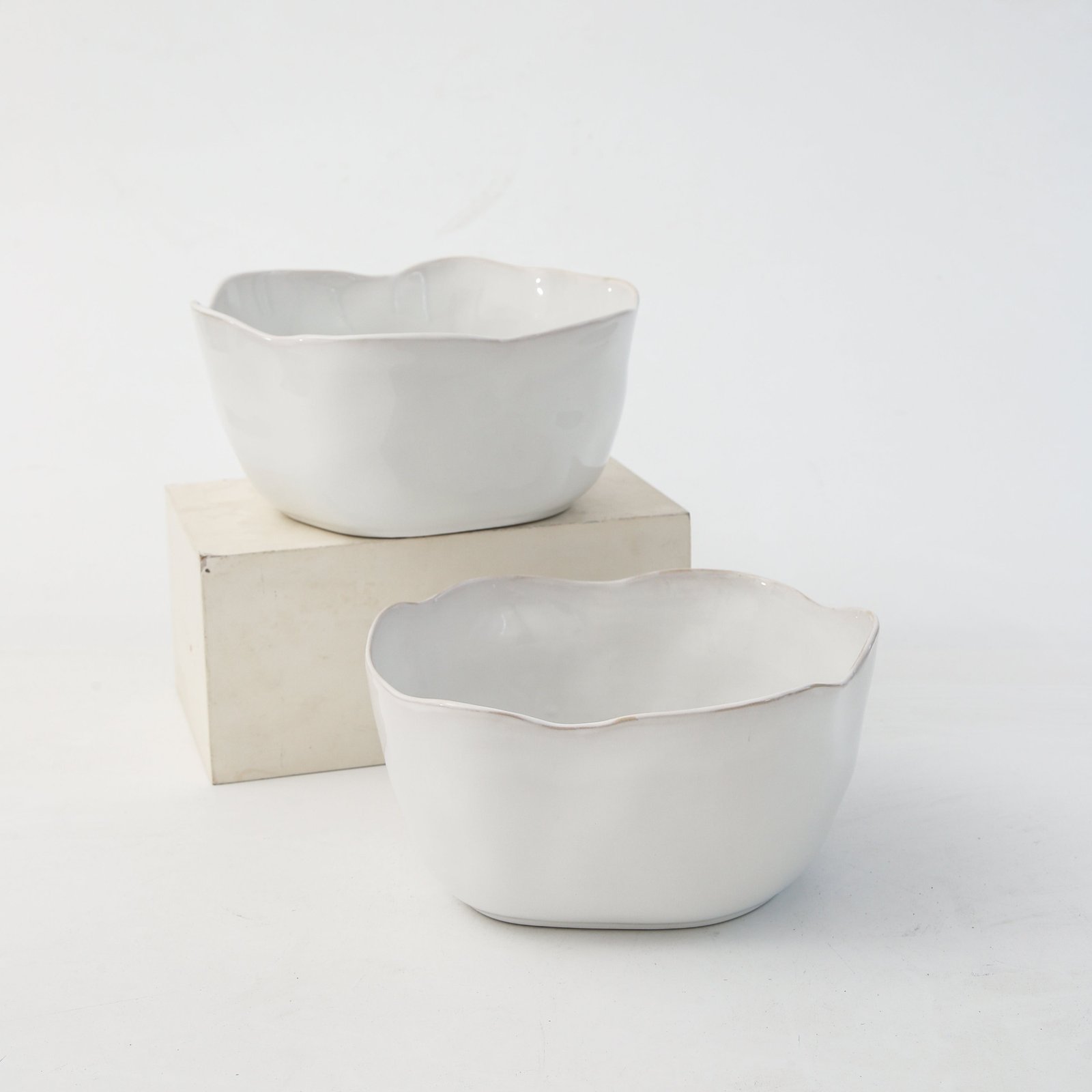 Pearl White Organic Deep Bowl Set