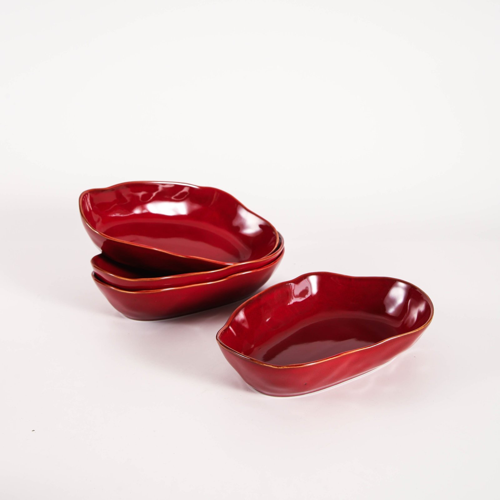Garnet Rouge Organic Oval Plate Set