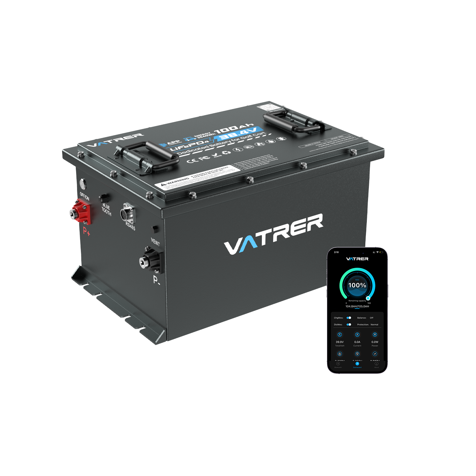 Vatrer 36V 100Ah Lithium Battery Conversion Kit 200A BMS