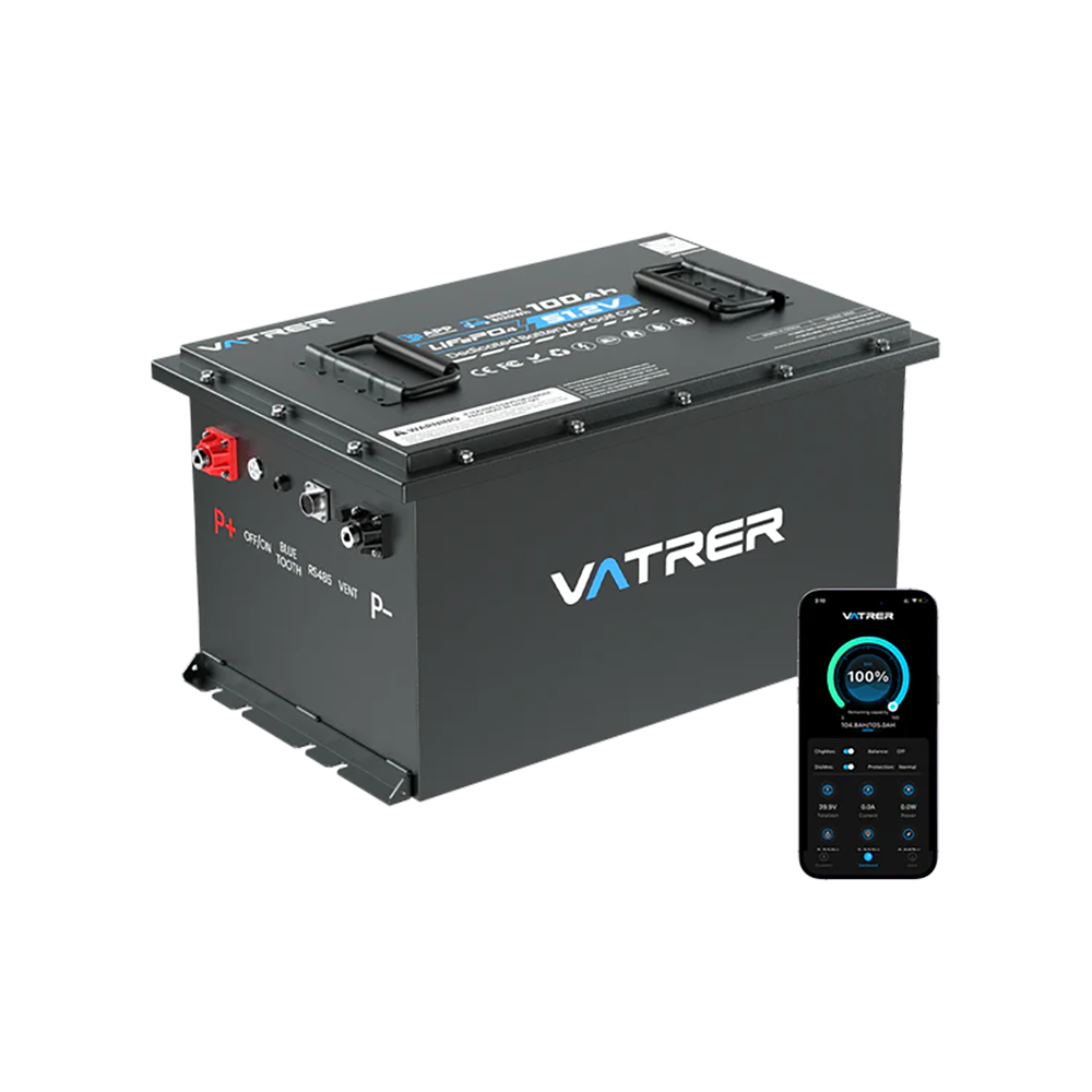 Vatrer 48V 100Ah Lithium Golf Cart Battery with 200A BMS and Up to 50-Mile Range