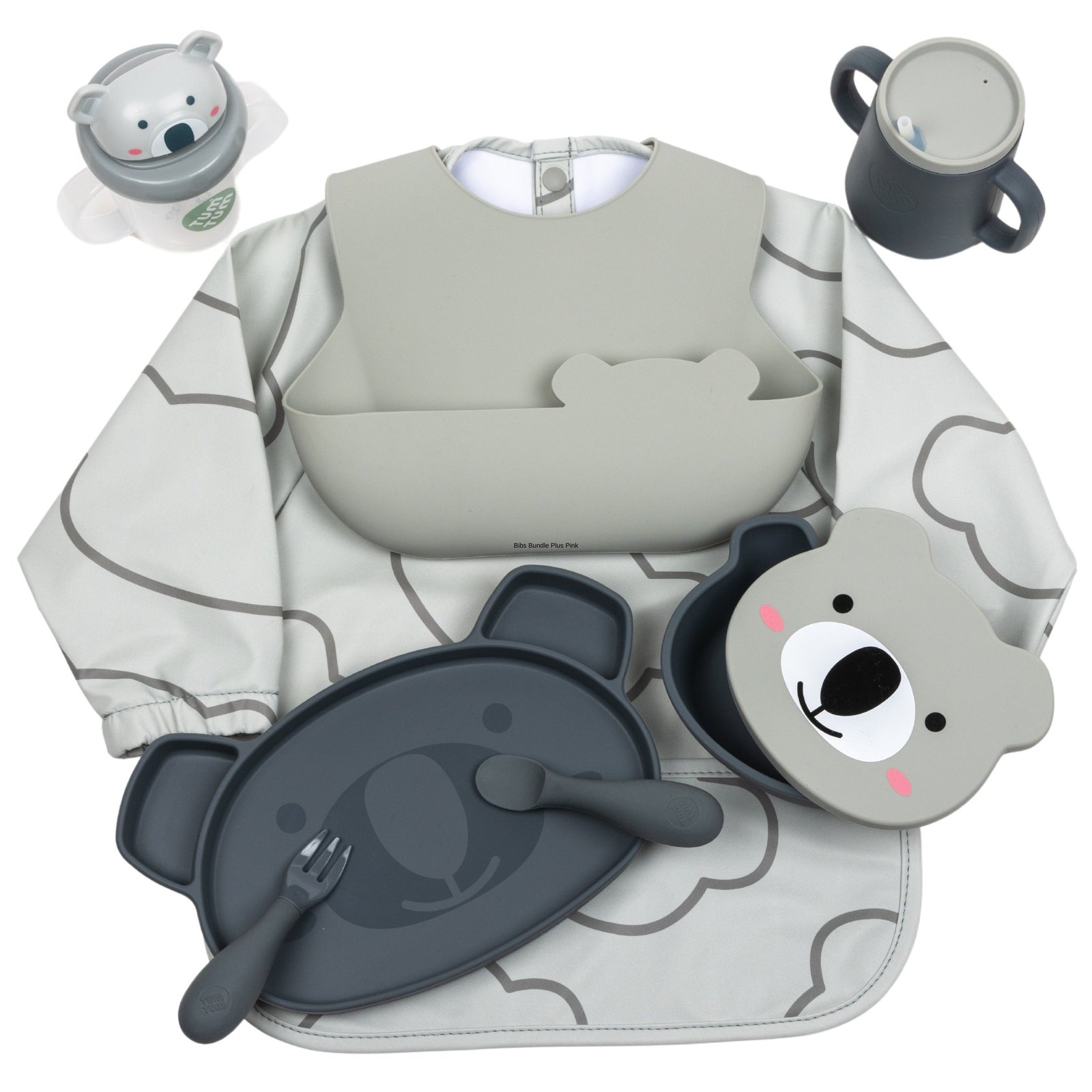 Baby Weaning Bibs Bundle Plus, Grey
