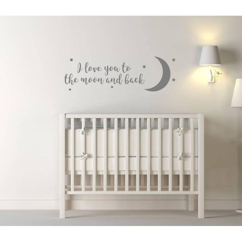 "I Love You to the Moon and Back" Nursery Wall Quote