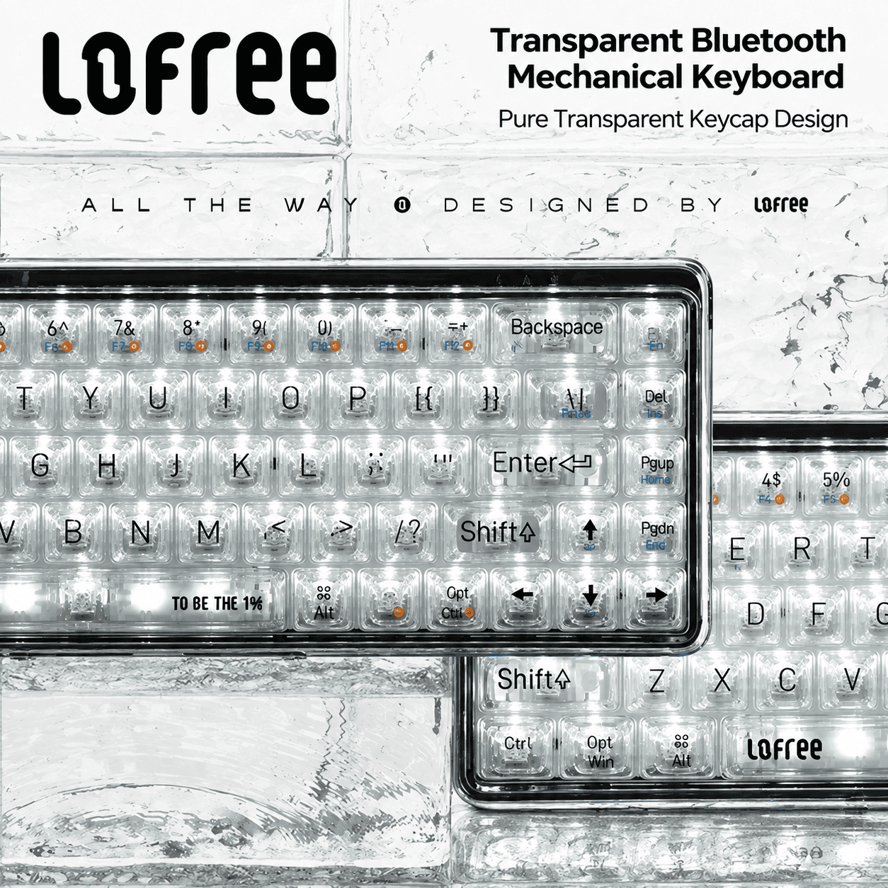 Lofree 1% Transparent Wireless Mechanical Keyboard